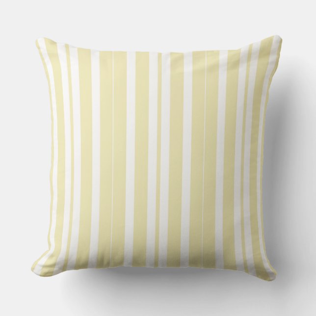 Coussin rayures jaune et blanc (Recto)
