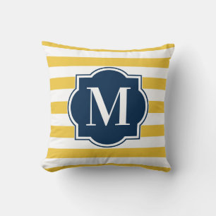 Coussin Rayures jaunes