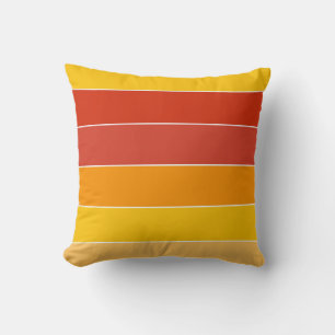 Coussin Rayures jaunes et orange du milieu du siècle