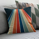 Coussin Rayures les années 70 colorées rétro<br><div class="desc">Couleur Rétro les années 70 Rayures Lancer Oreiller</div>