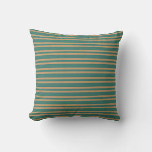 Coussin Rayures marron sarcelle Motif sans couture