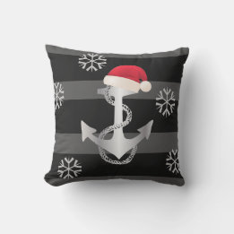 Coussin rayures NAUTIQUES AVEC ANCRE et chapeau de Père No