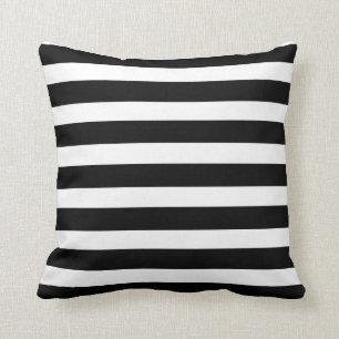 Coussin Rayures noires et blanches Modern chic