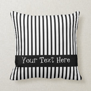 Coussin Rayures noires et blanches personnalisables