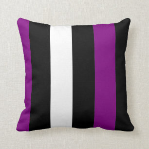 Coussin Rayures noires et blanches pourpres
