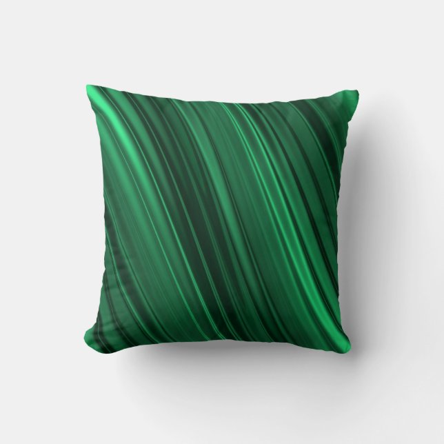 Coussin Rayures ombragées de vert vert (Recto)