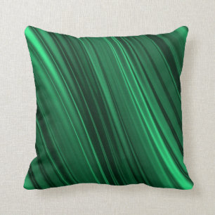 Coussin Rayures ombragées de vert vert