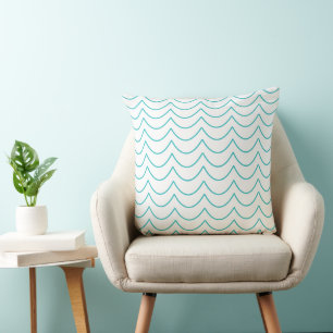 Coussin Rayures ondulées bleues