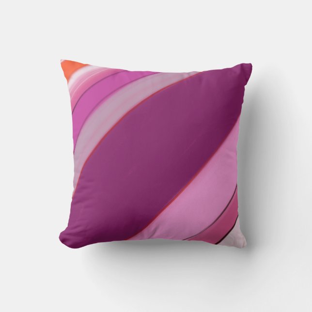 Coussin Rayures prune pourpre (Recto)