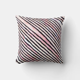 Coussin Rayures rose aquarelle