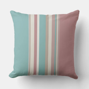 Coussin Rayures rose clair et bleu
