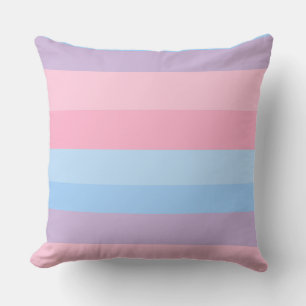 Coussin rayures roses, bleues et violettes