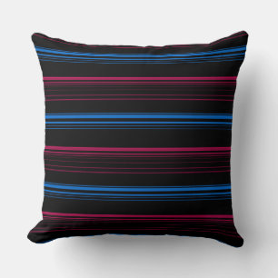 Coussin Rayures roses bleues mignonnes