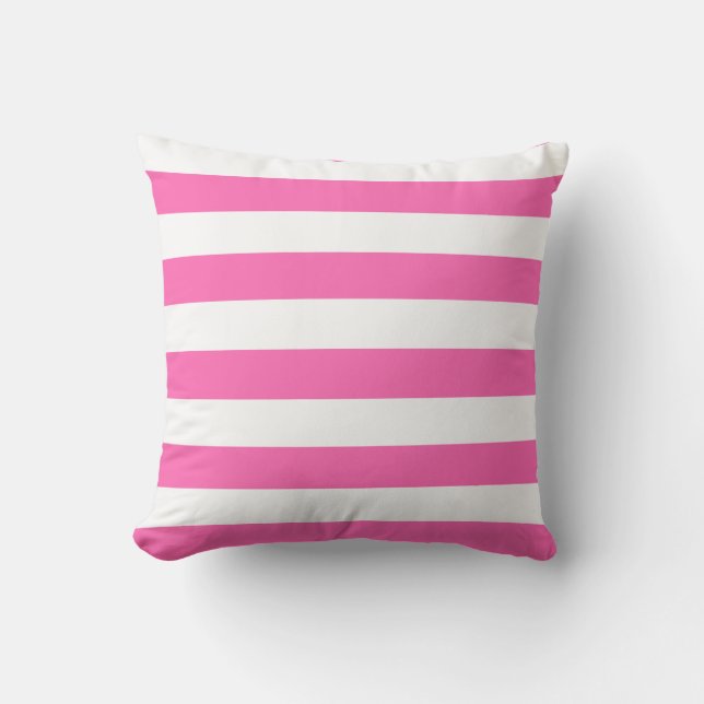 Coussin Rayures roses et blanches (Recto)