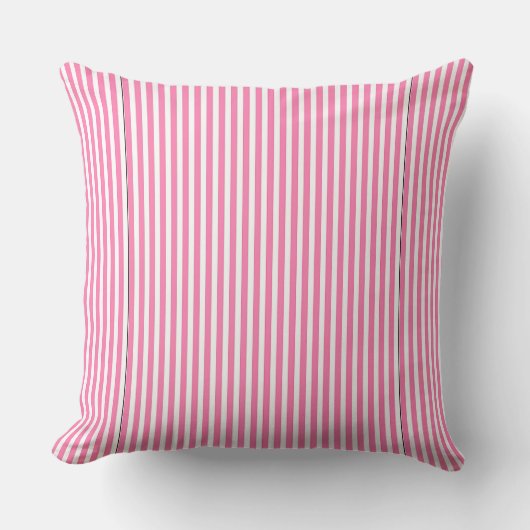 Coussin Rayures roses et blanches (Recto)