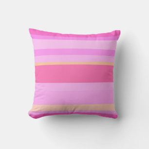 Coussin Rayures roses et jaunes