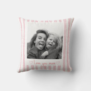 Coussin Rayures roses personnalisées Coquette Texte person