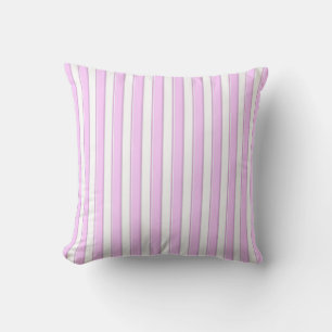 Coussin Rayures roses sur fond blanc