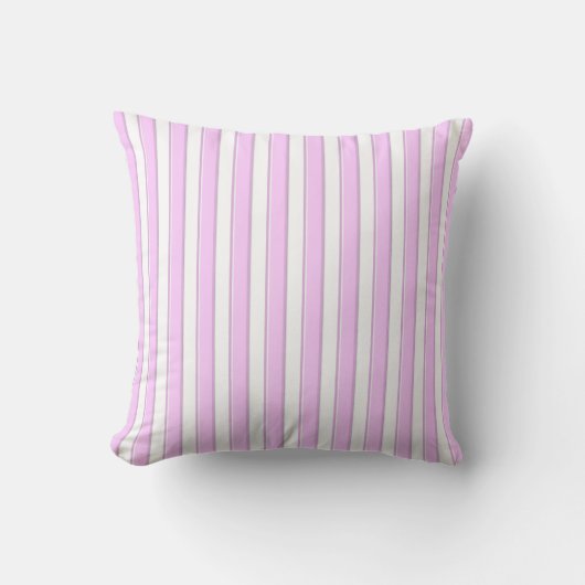 Coussin Rayures roses sur fond blanc (Recto)