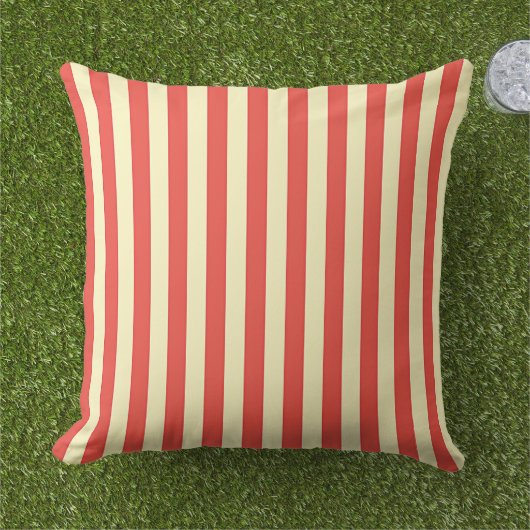 Coussin Rayures rouges (Herbe)
