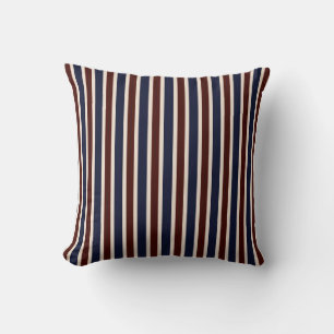 Coussin Rayures rouges, blanches et bleues