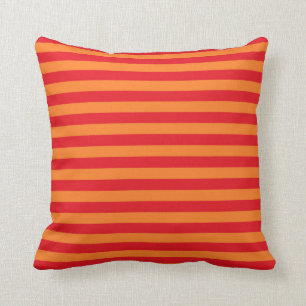 Coussin Rayures rouges et oranges