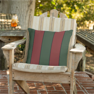 Coussin Rayures rouges et vertes de Noël classiques