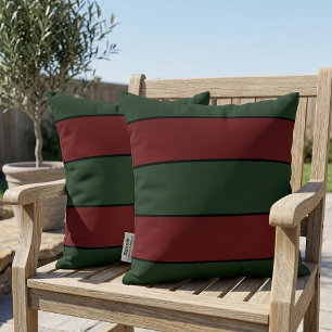 Coussin Rayures rouges et vertes de Noël classiques