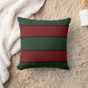 Coussin Rayures rouges et vertes de Noël classiques