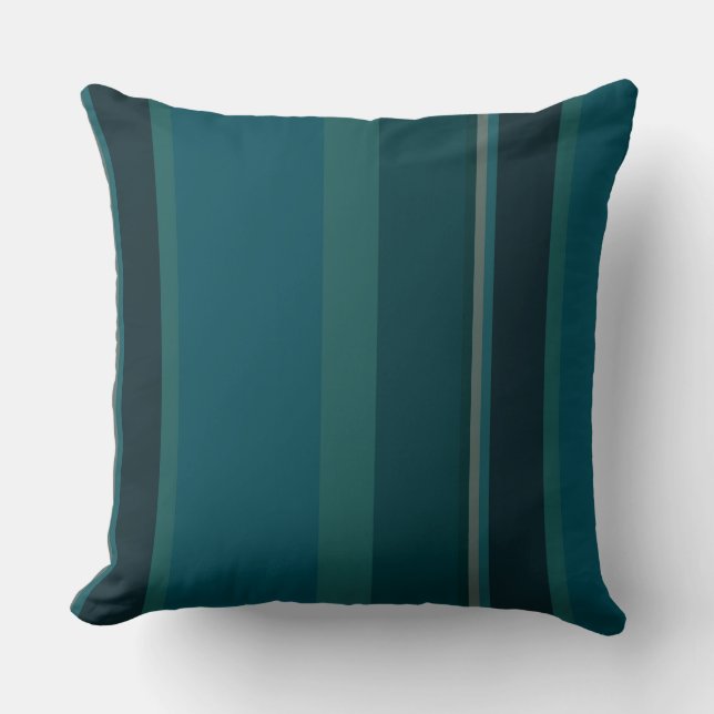 Coussin Rayures sarcelle (Recto)