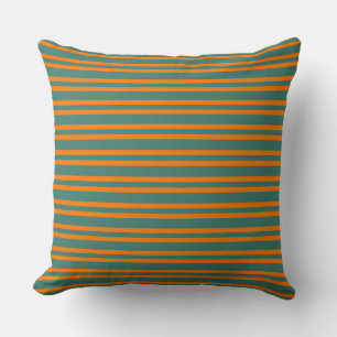 Coussin Rayures sarcelle orange motif sans couture