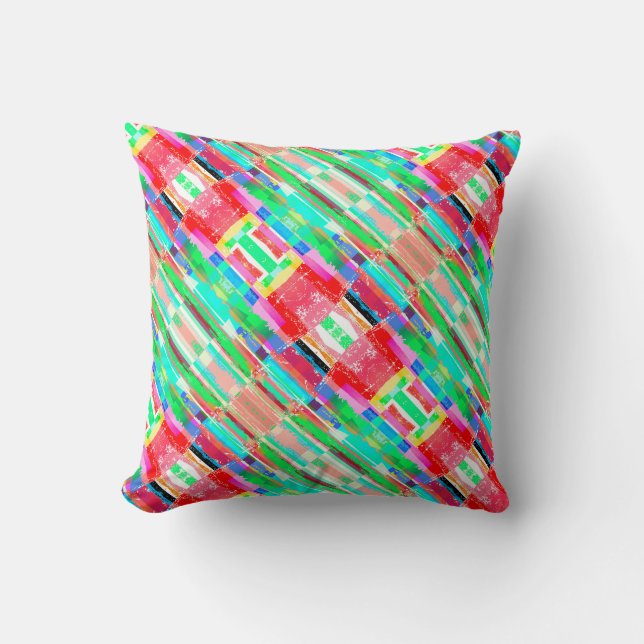 Coussin Rayures tissées géométriques  (Recto)