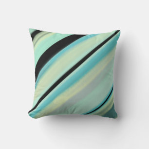 Coussin Rayures Turquoise Jaune Noir