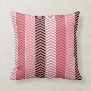 Coussin Rayures variées roses modernes chics de Chevron