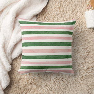 Coussin Rayures Vert Rose