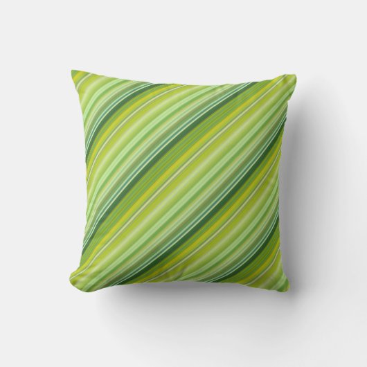 Coussin Rayures Vertes et Jaunes (Recto)