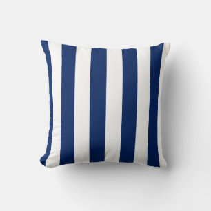 Coussin Rayures verticales bleu marine et blanc
