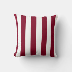 Coussin Rayures verticales bordeaux et blanc