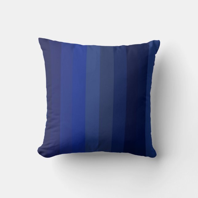Coussin Rayures verticales classiques navy et cobalt (Recto)