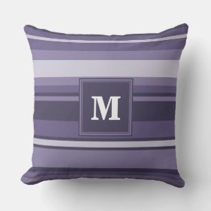 Coussin Rayures violettes de cuir monogramme