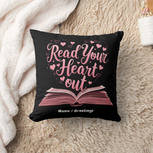 Coussin Read Your Heart Out A Book Lover's Haven  (Couverture)