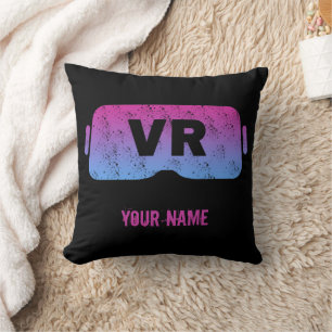 Coussin Réalité virtuelle VR Vintage Gamer Vidéos