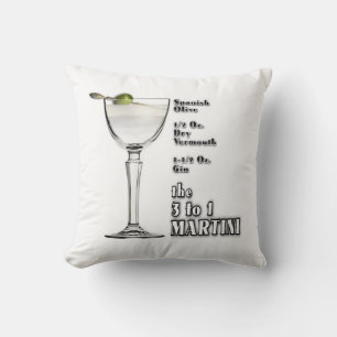 Coussin Recette de cocktail 3 à 1 (humide) Martini Art