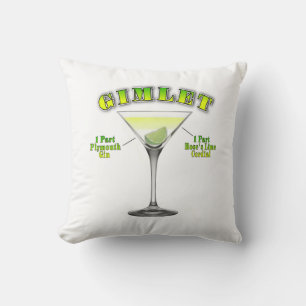 Coussin Recette de cocktail Gimlet Martini Art