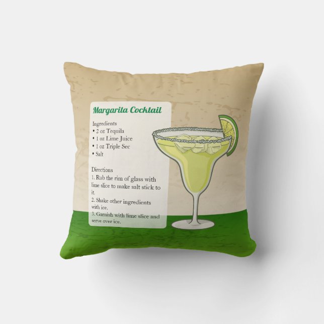 Coussin Recette de cocktail Margarita (Verso)