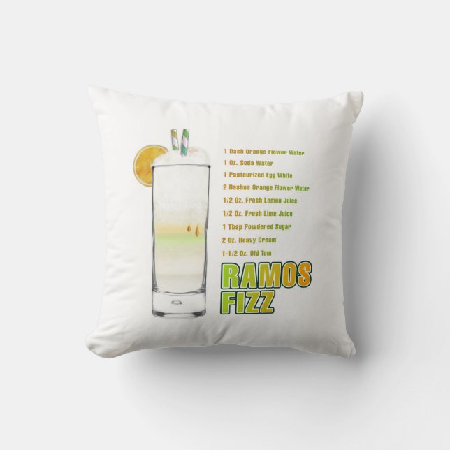 Coussin Recette de cocktail Ramos Gin Fizz Art (Recto)