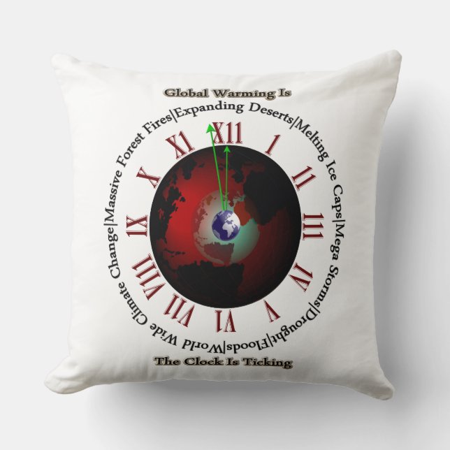 Coussin Réchauffement climatique - Le Temps S'Étire (Recto)