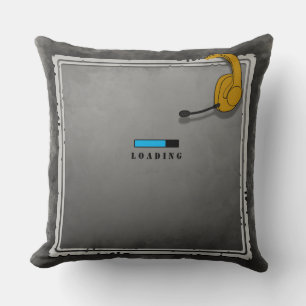 Coussin Recherché, écran de chargement de gamer avec casqu