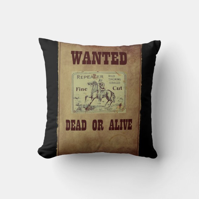 Coussin Recherché mort ou vivant (Recto)