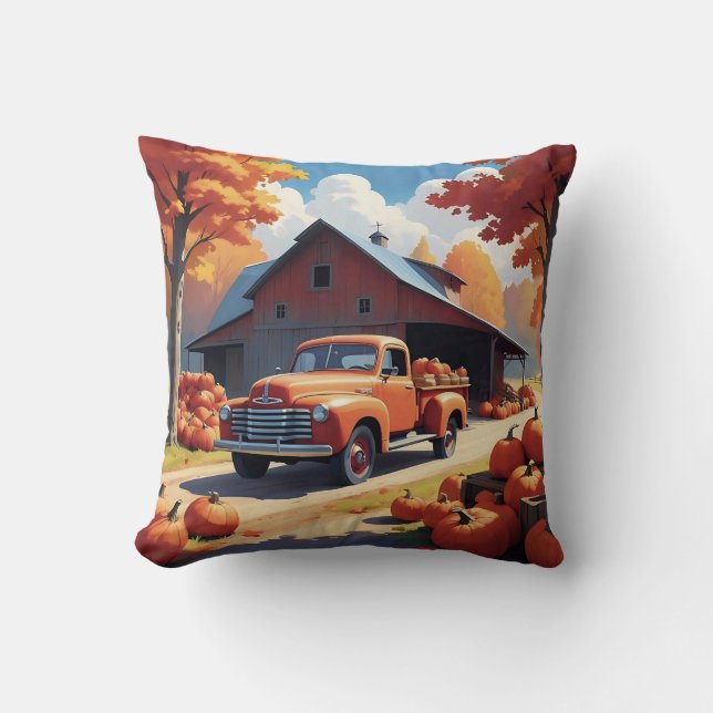 Coussin Récolte citrouille (Recto)